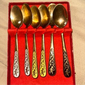 Rare Demitasse spoon set of 6 made in SIAM